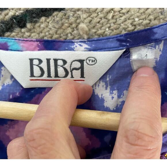 BIBA Women's 4 Blue Purple Sequin Crochet Lace Boho Sheath Dress - Picture 7 of 8